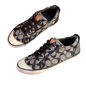 Coach Barrett women’s size 8 1/2 sneakers Grey Signature Canvas Shoes
